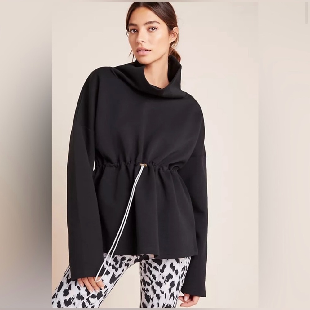 Varley Women’s Barton Funnel-Neck Sweatshirt Athletic Casual Black Size M